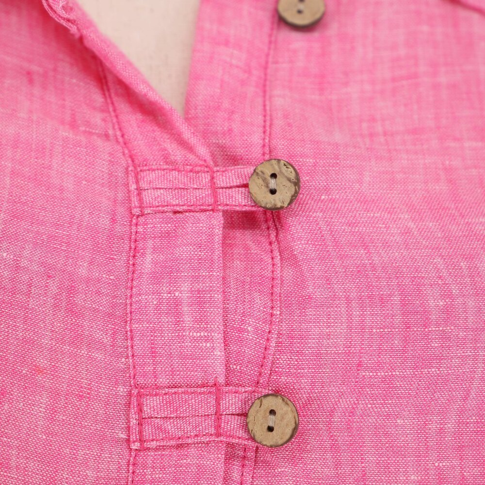 Sigrid Olsen 100% Linen Half-Button Roll Tab Slee… - image 5